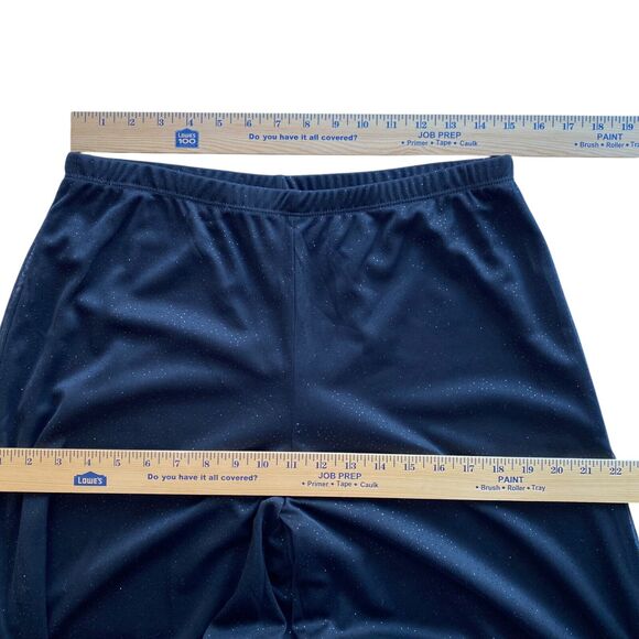 MSK Palazzo Pant Womens Large Black Wide Leg Sheer Overlay Evening Party Vtg 80s - Picture 9 of 13
